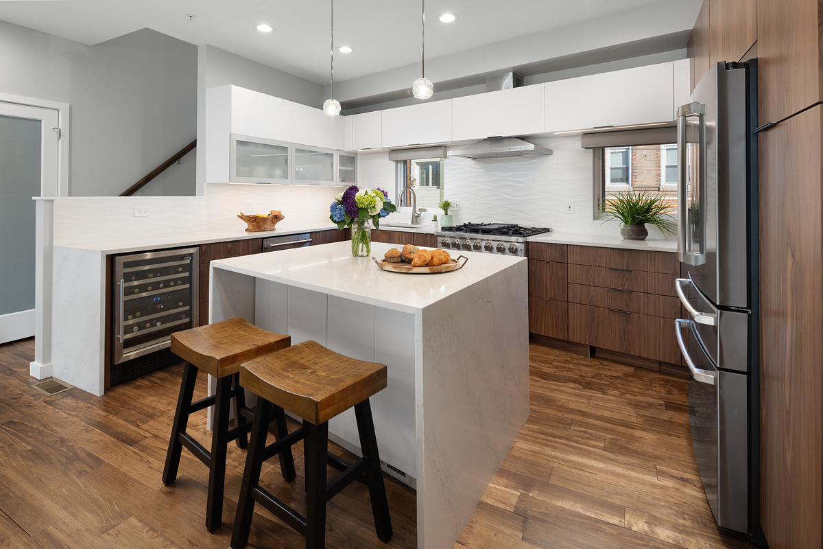 Bright contemporary kitchen photographed for an interior design project
